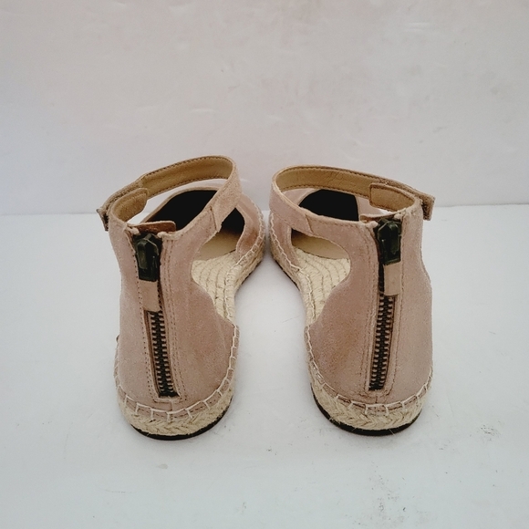 NEW Eileen Fisher Lala Beige Ankle Straap Espadrille Sandals Flat Zip Size 6.5 - Picture 5 of 7